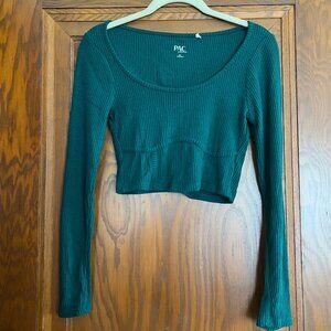 Pacsun Long Sleeve Bustier Crop Top